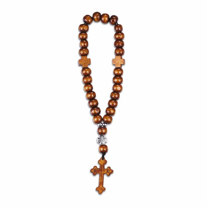 Christ Wooden Baptism Tassel Beaded Bracelet Rosary - image 7