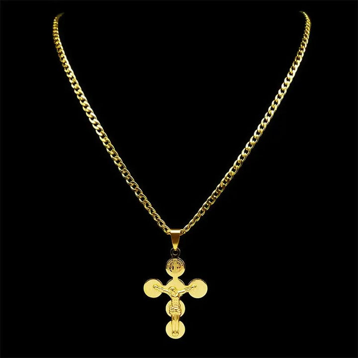 Christianartworkshop Medal Of St. Benedict Cross Pendant Necklace - image 3
