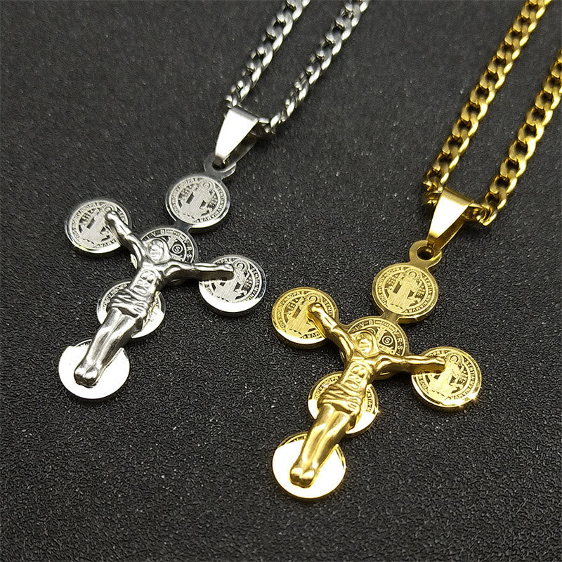 Christianartworkshop Medal Of St. Benedict Cross Pendant Necklace - image 5