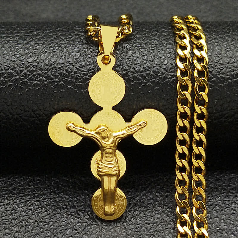 Christianartworkshop Medal Of St. Benedict Cross Pendant Necklace - image 2