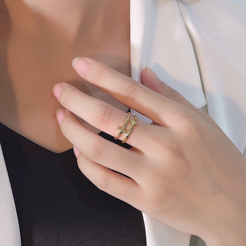 Christianartworkshop Double Cross Minimalist Ring - image 2