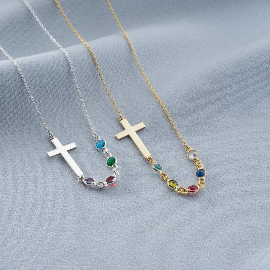 Christianartworkshop Biblical Birthstone Cross Necklace Religion Jewelry Gift - image 4