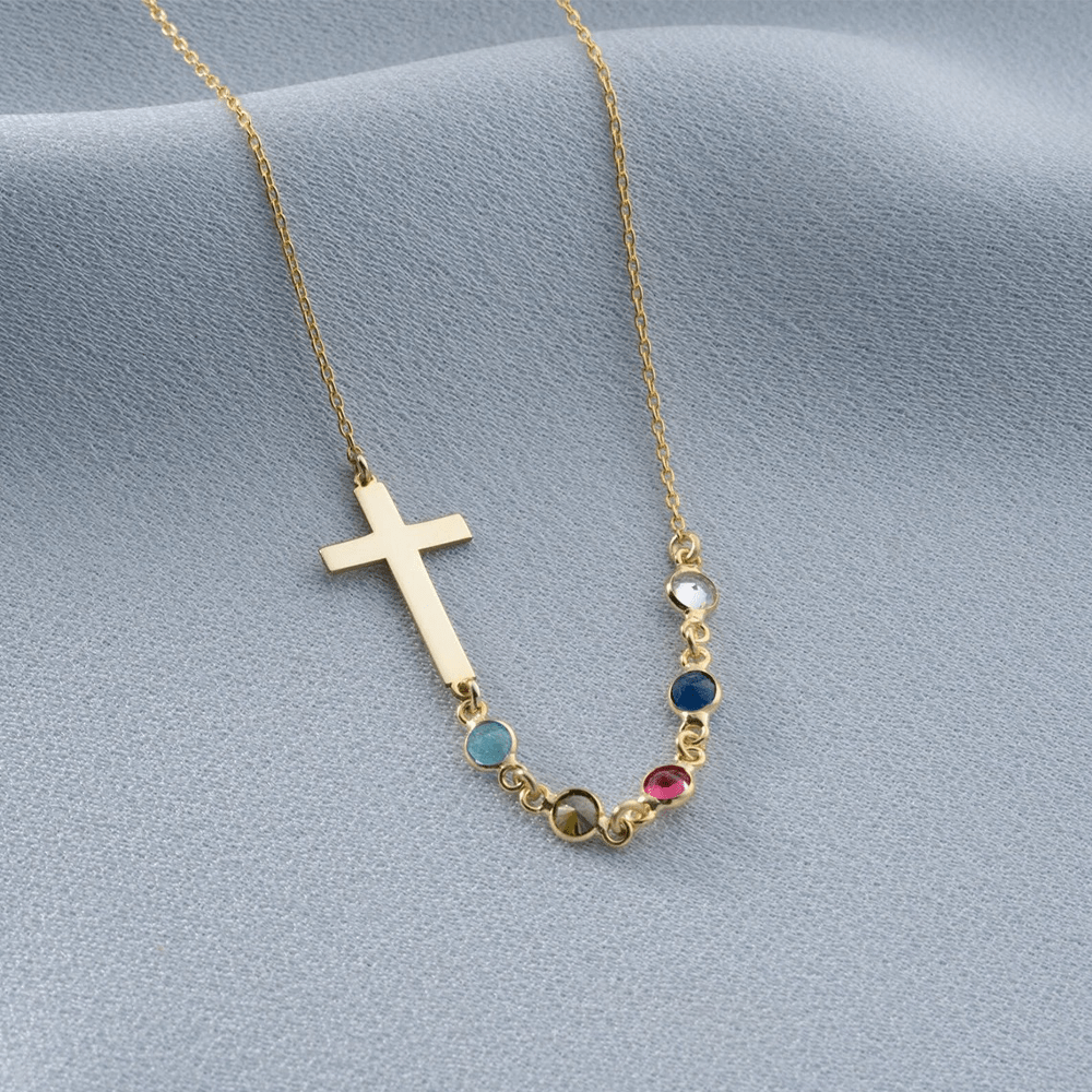 Christianartworkshop Biblical Birthstone Cross Necklace Religion Jewelry Gift - image 3