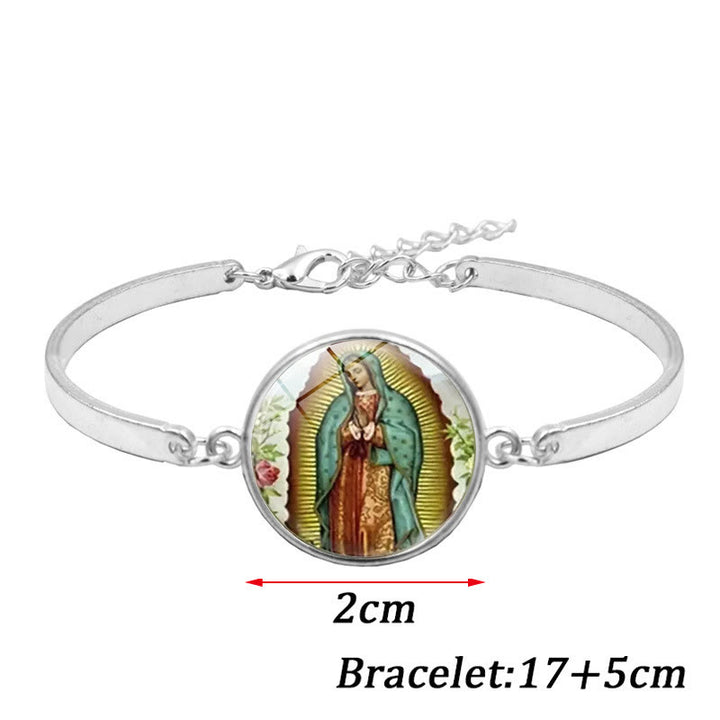 Christianartworkshop God Bless The Rose Of The Virgin Mary Glass Jewelry Set - image 9