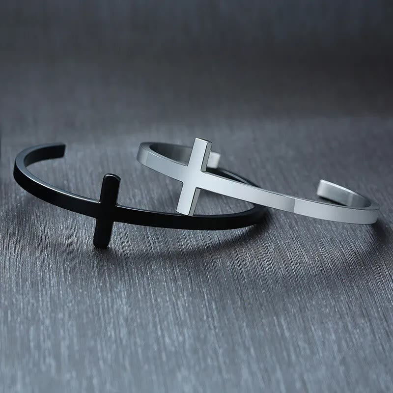 Christianartworkshop Silver Cross Cuff Bangle Religion Bracelet - image 12
