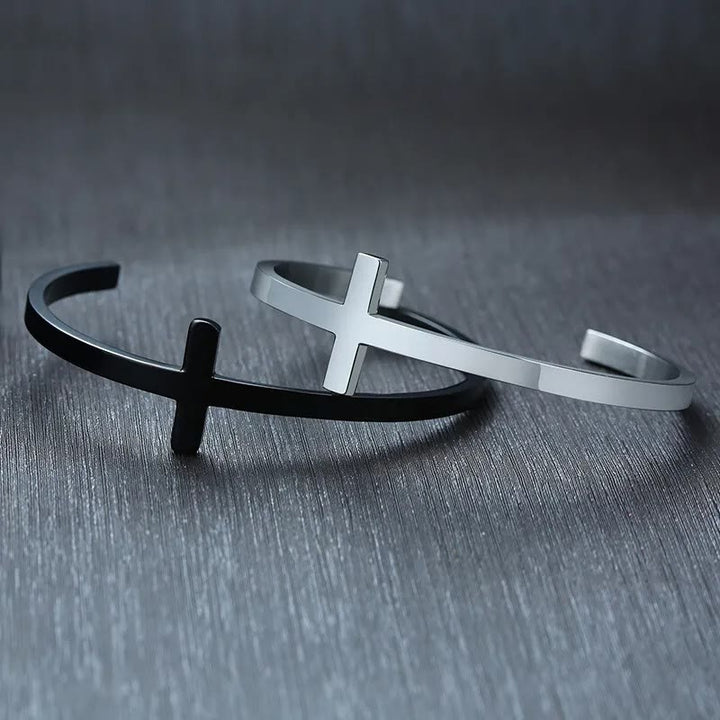 Christianartworkshop Silver Cross Cuff Bangle Religion Bracelet - image 12
