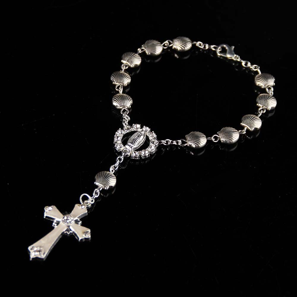 Shell Star Bead Bracelet Catholic Religious Rosary - Alloy Shell - image 5