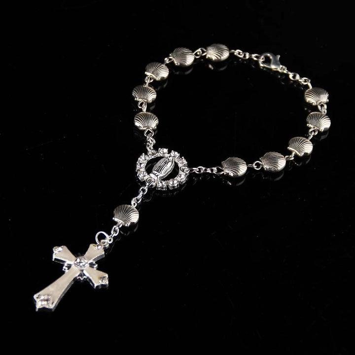 Shell Star Bead Bracelet Catholic Religious Rosary - Alloy Shell - image 5