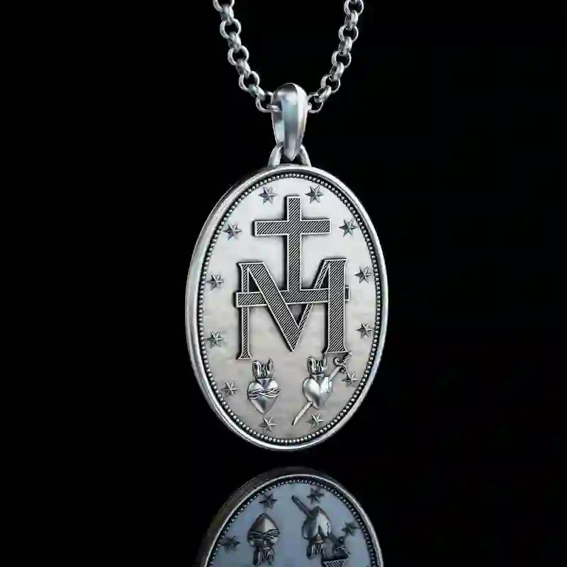 Christianartworkshop Crafted Silver Maria Pendant Necklace Religion Jewelry - image 3