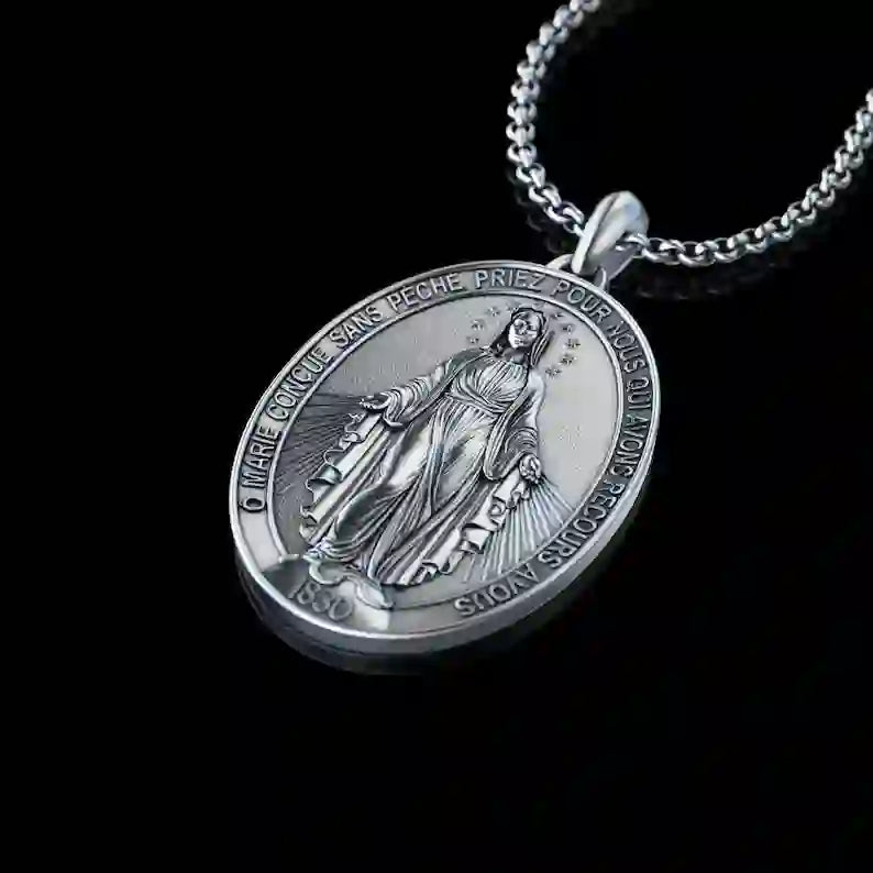 Christianartworkshop Crafted Silver Maria Pendant Necklace Religion Jewelry - image 4