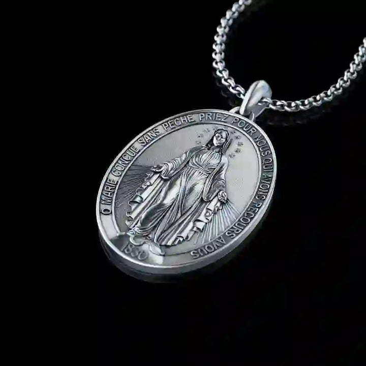 Christianartworkshop Crafted Silver Maria Pendant Necklace Religion Jewelry - image 4