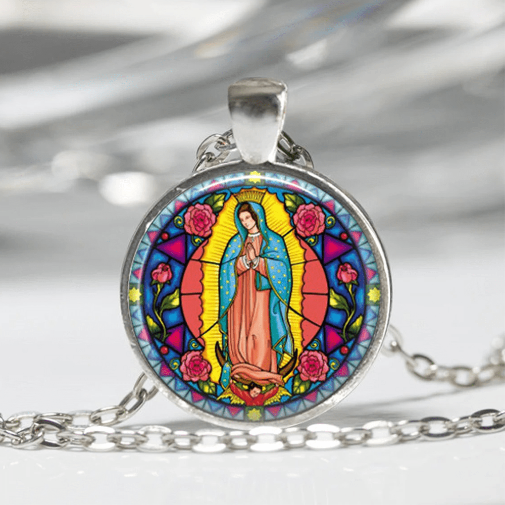 Christianartworkshop Santa Maria Our Lady Religious Glass Jewelry Set - image 2