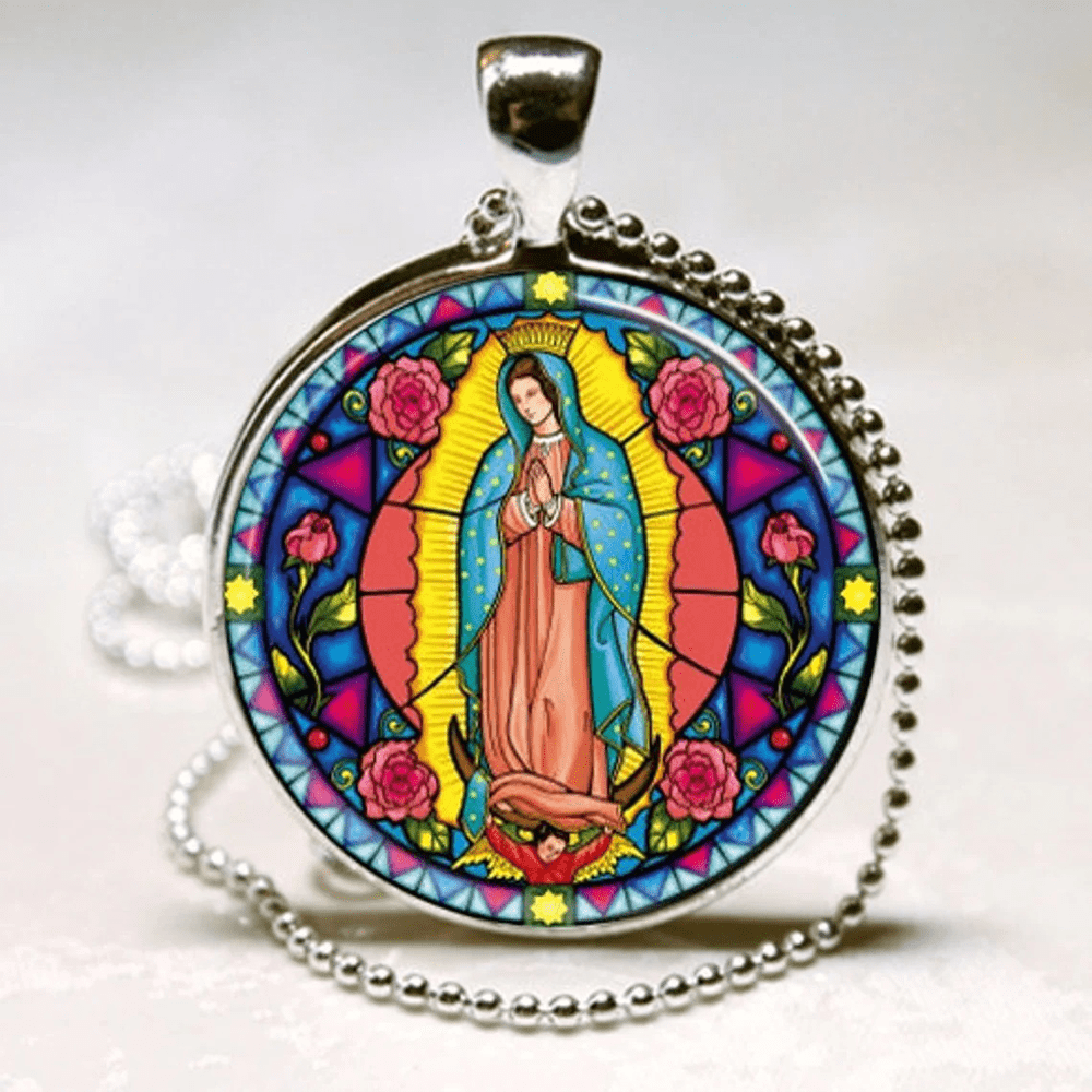 Christianartworkshop Santa Maria Our Lady Religious Glass Jewelry Set - image 3