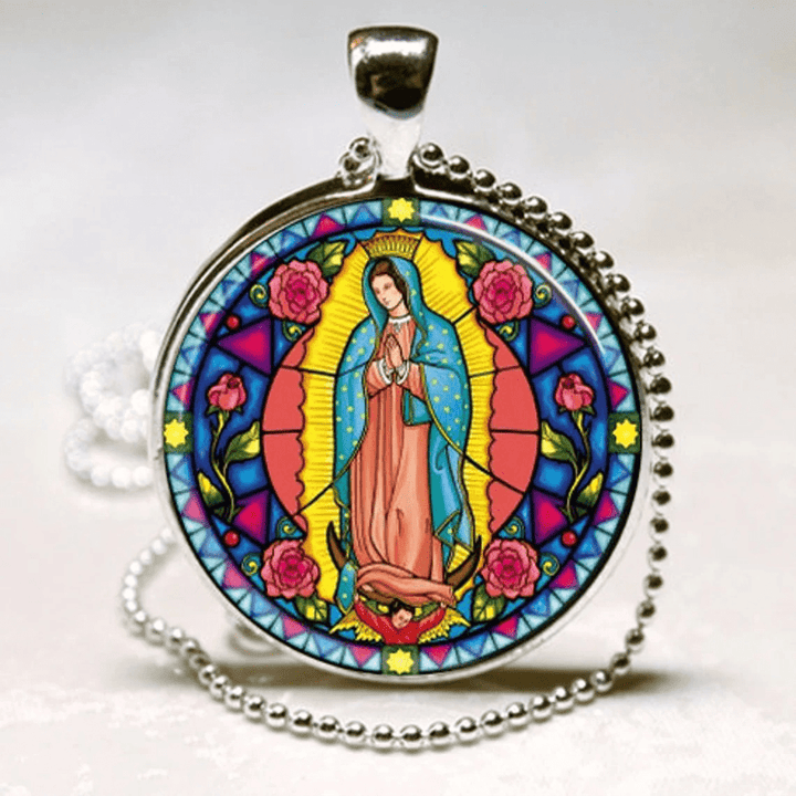 Christianartworkshop Santa Maria Our Lady Religious Glass Jewelry Set - image 3