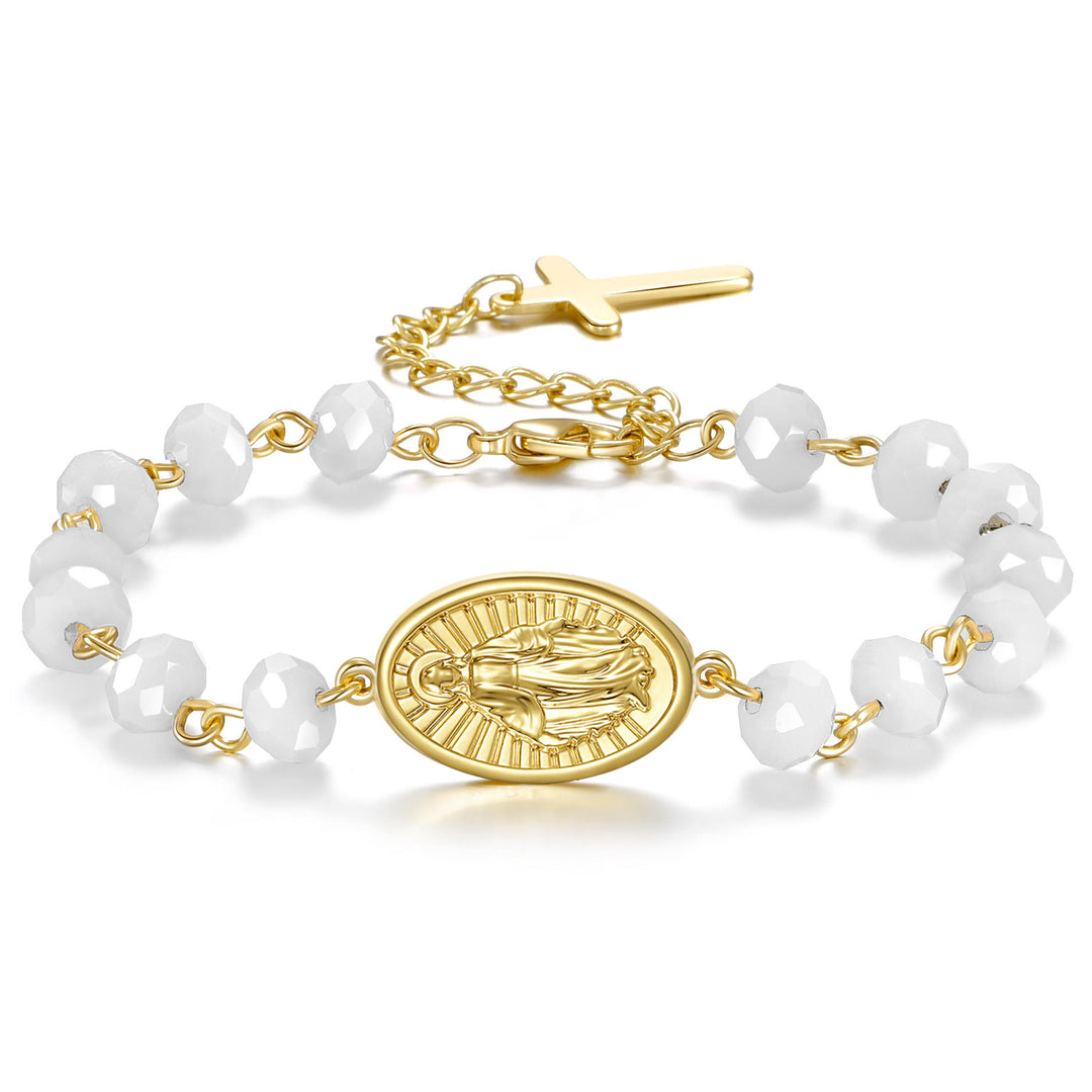 Christianartworkshop Crafted Miraculous Virgin Mary Charm Bracelet - White - image 9