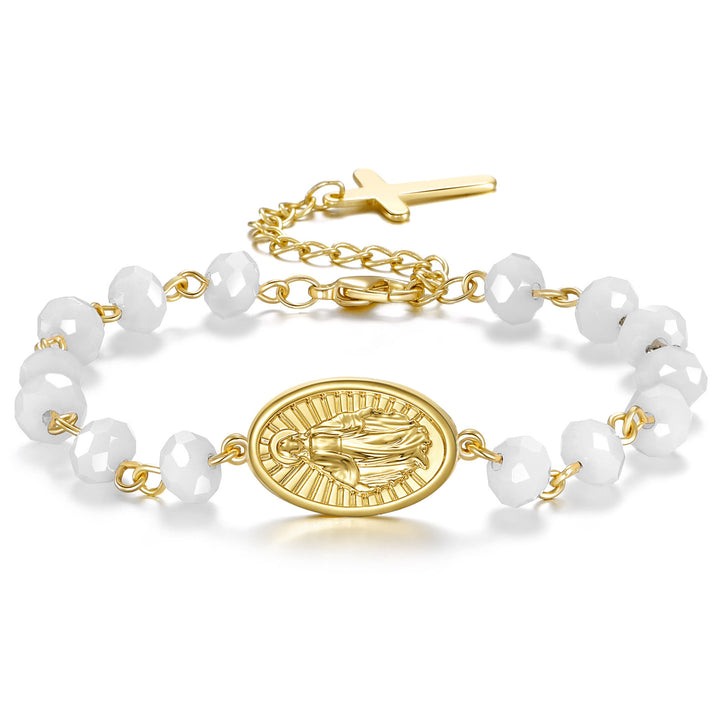 Christianartworkshop Crafted Miraculous Virgin Mary Charm Bracelet - White - image 9