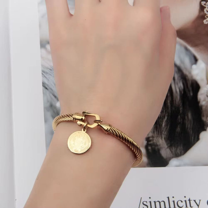 Christianartworkshop St. Benedict Twisted Cable Bangle Bracelet - image 4