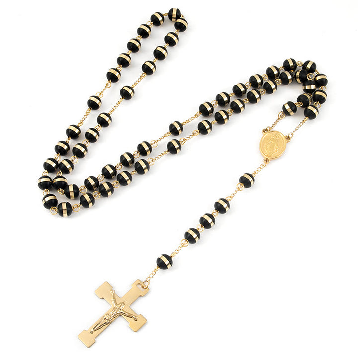 Stainless Steel/Crystal Beads Rosary with Crucifix - image 5