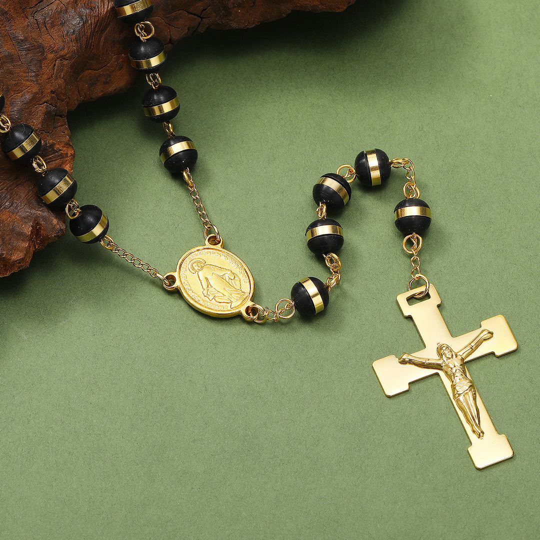 Stainless Steel/Crystal Beads Rosary with Crucifix - image 2