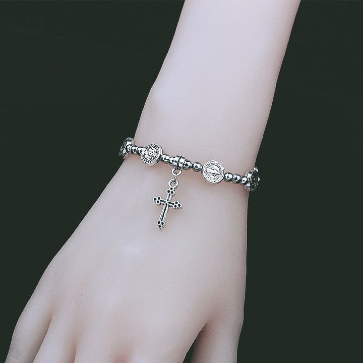 Christianartworkshop Metal Cross Pendant St. Benedict Theme Bracelet - image 3