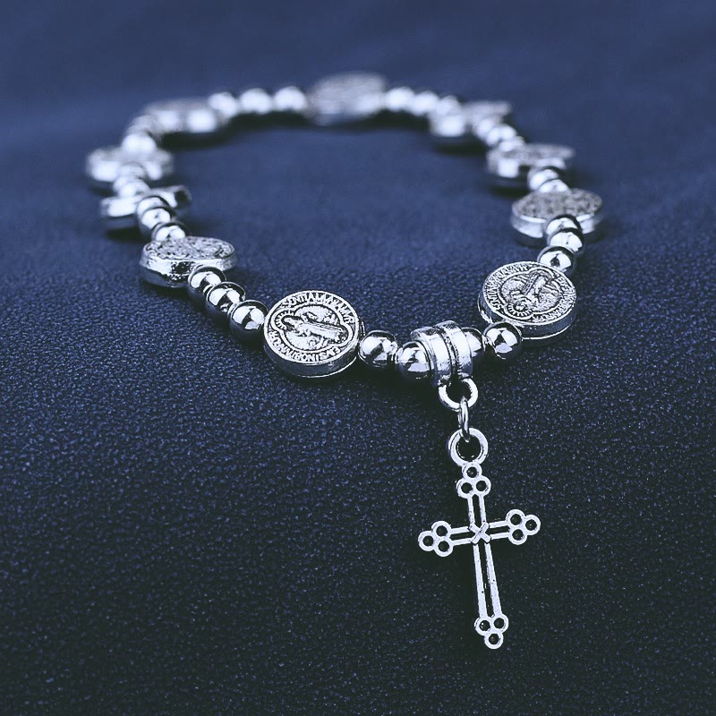 Christianartworkshop Metal Cross Pendant St. Benedict Theme Bracelet - image 2