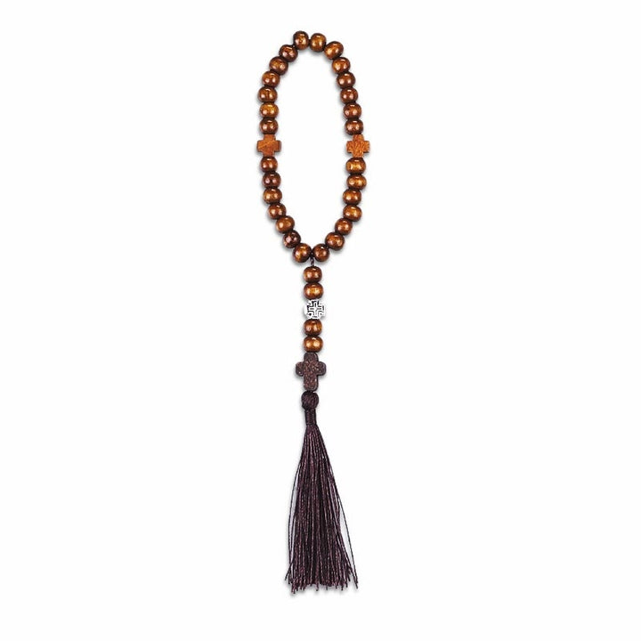 Christ Wooden Baptism Tassel Beaded Bracelet Rosary - image 8