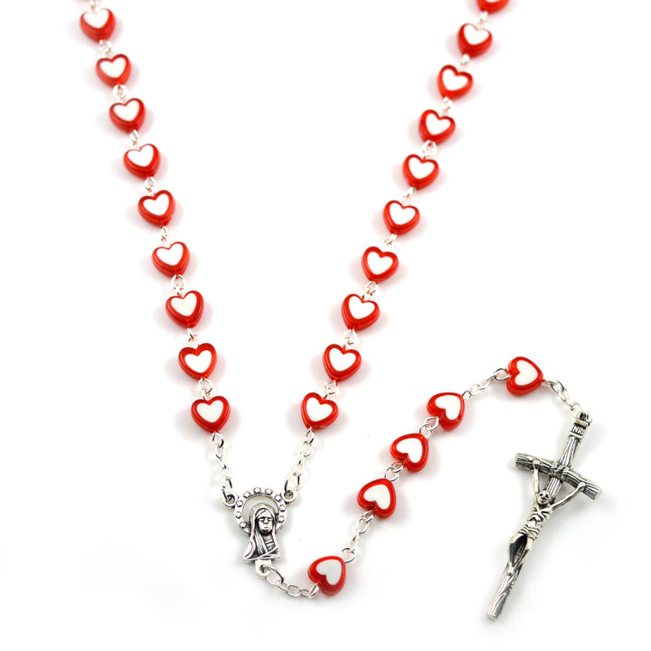 Colorful Jesus Cross Heart-shaped Rosary - image 3