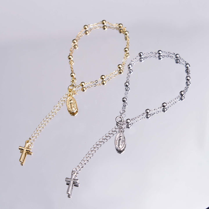 Christianartworkshop Virgin Mary Medal & Cross Adjustable Simple Casual Bracelet - image 2