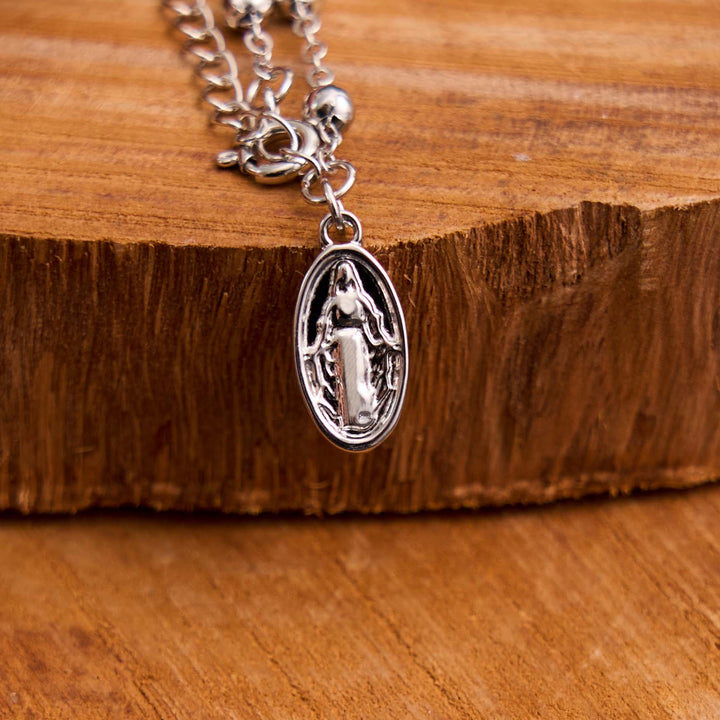 Christianartworkshop Virgin Mary Medal & Cross Adjustable Simple Casual Bracelet - image 3