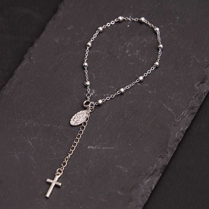 Christianartworkshop Virgin Mary Medal & Cross Adjustable Simple Casual Bracelet - image 5