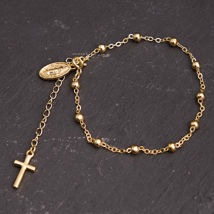Christianartworkshop Virgin Mary Medal & Cross Adjustable Simple Casual Bracelet - image 7