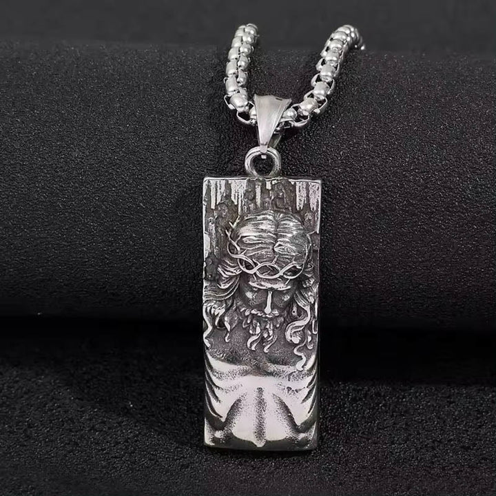 Christianartworkshop Jesus Shield Amulet Religion Necklace - Silver - image 1