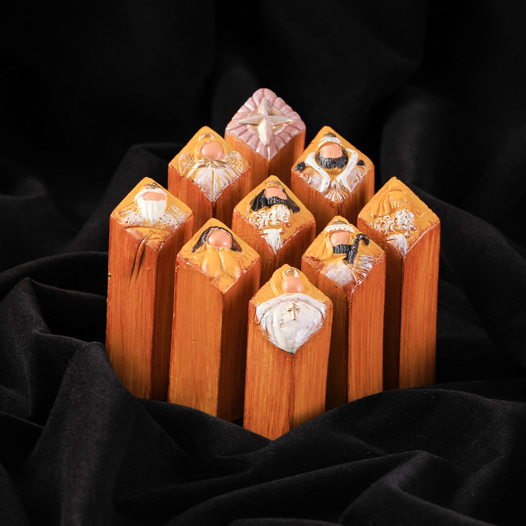 Christianartworkshop 9 Pcs Heaven Nativity Pillar Statues Set - 9 Pcs/Set - image 0