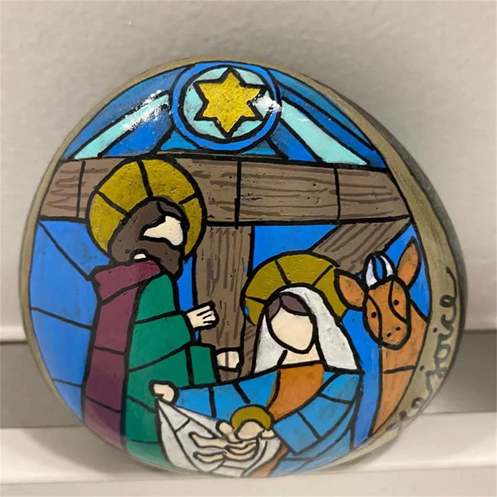 Nativity Scene Painted Rock - image 1