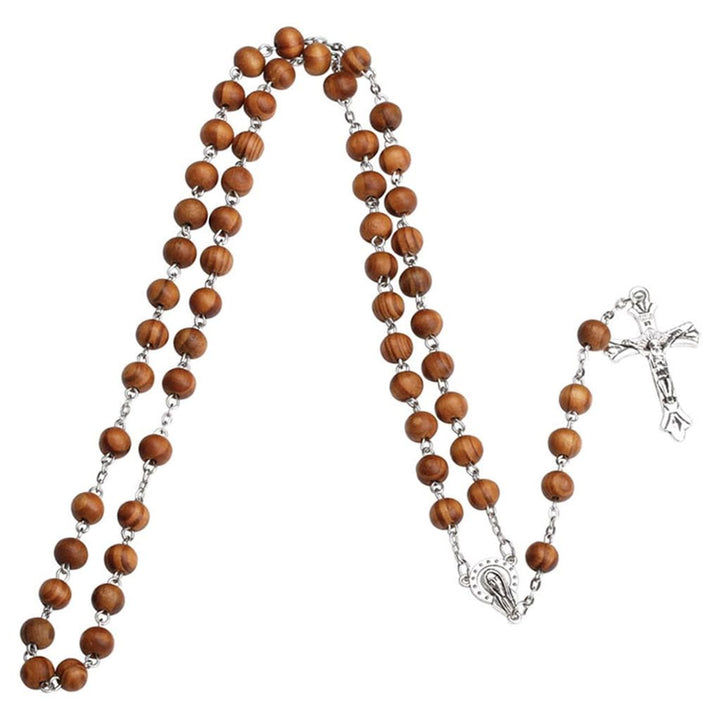 Classic Christian Wooden Long Chain Rosary - image 5