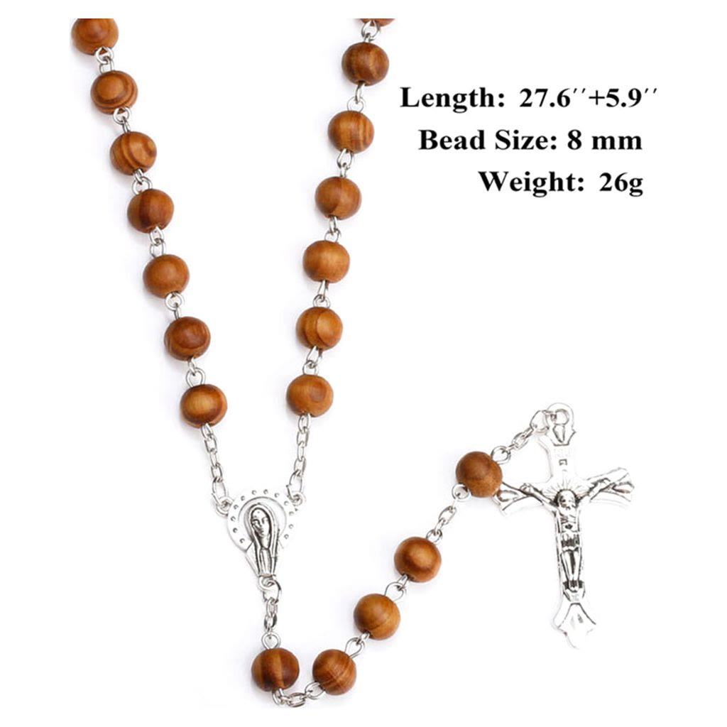 Classic Christian Wooden Long Chain Rosary - image 6