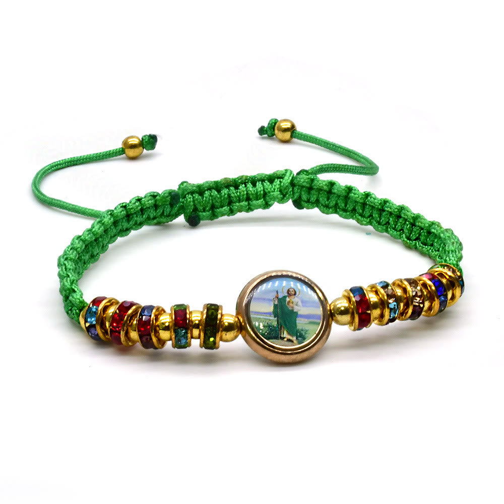 Christianartworkshop St. Jude Green String Adjustable Bracelet - Green - image 1