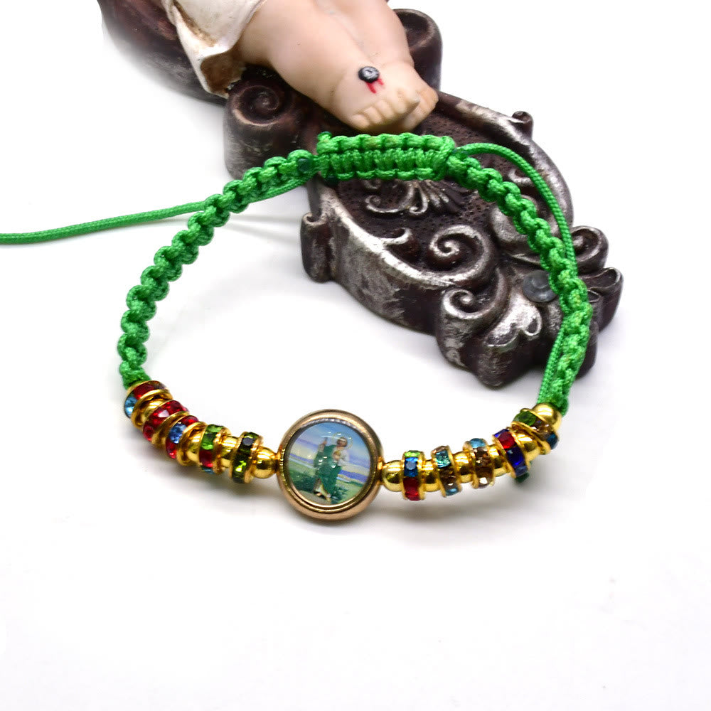 Christianartworkshop St. Jude Green String Adjustable Bracelet - image 2