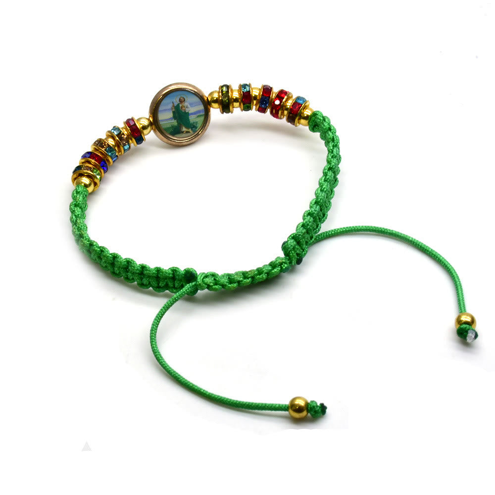 Christianartworkshop St. Jude Green String Adjustable Bracelet - image 3