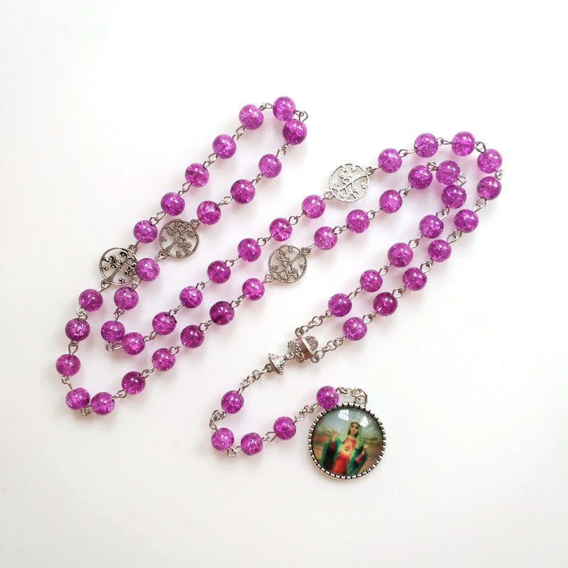 Immaculate Heart of Mary Purple Rosary - image 5