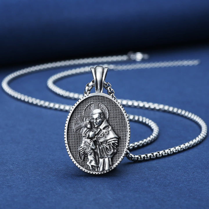 Christianartworkshopthe St. Anthony and the Child Jesus Pendant Necklace - image 2