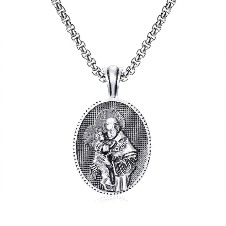 Christianartworkshopthe St. Anthony and the Child Jesus Pendant Necklace - image 5