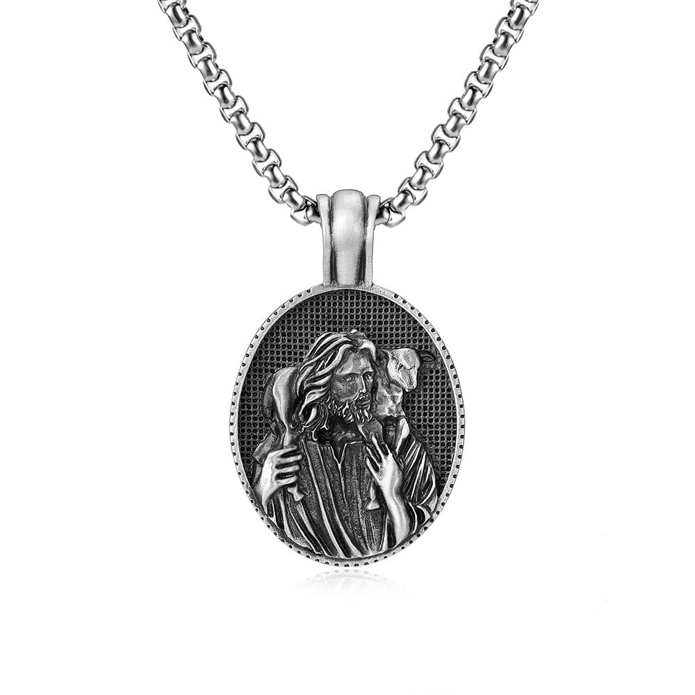 Christianartworkshopthe The Good Shepherd Jesus Pendant Necklace - image 5