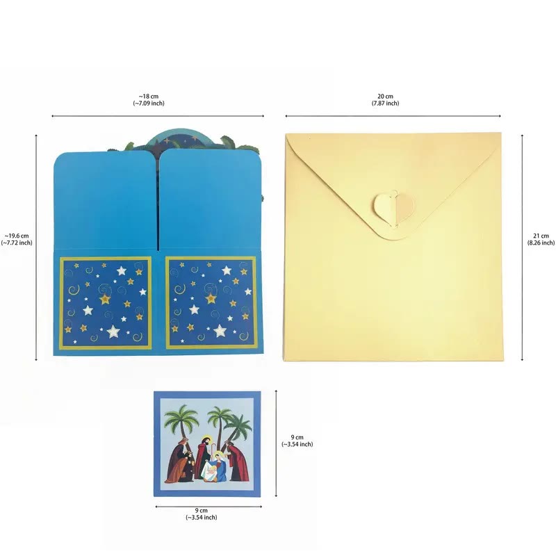 Jesus Born Nativity 3d Paper Blessing Message Greeting Card - image 4