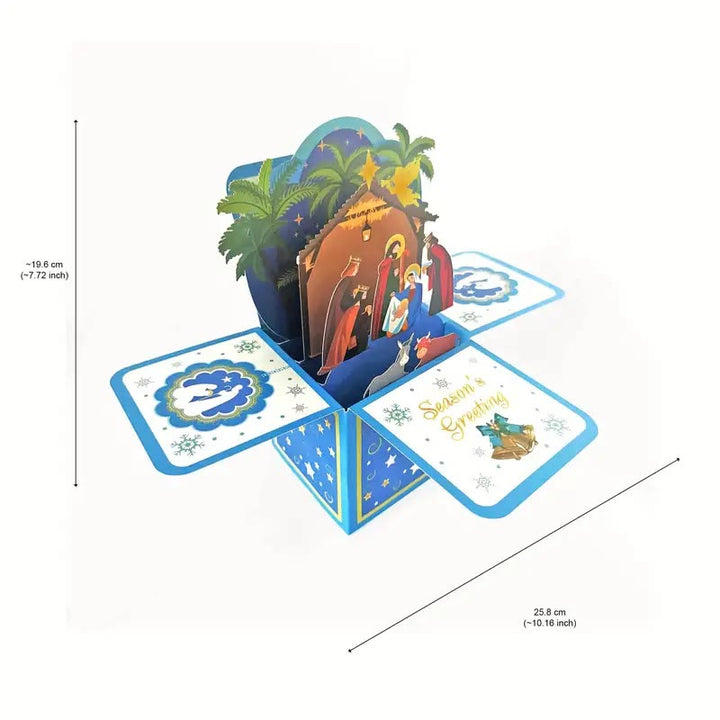 Jesus Born Nativity 3d Paper Blessing Message Greeting Card - image 5