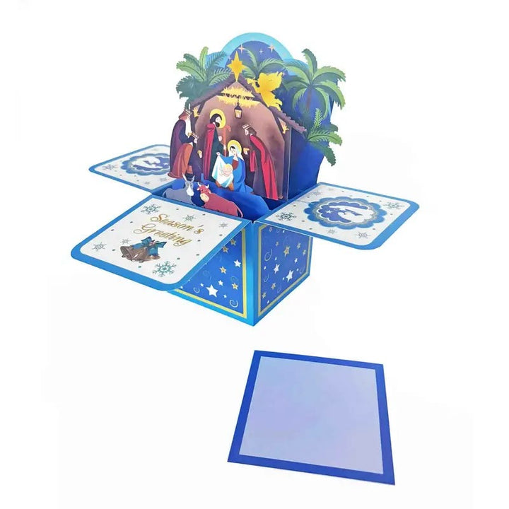 Jesus Born Nativity 3d Paper Blessing Message Greeting Card - image 3