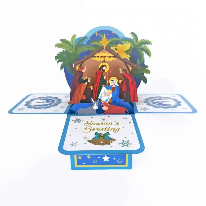 Jesus Born Nativity 3d Paper Blessing Message Greeting Card - image 2