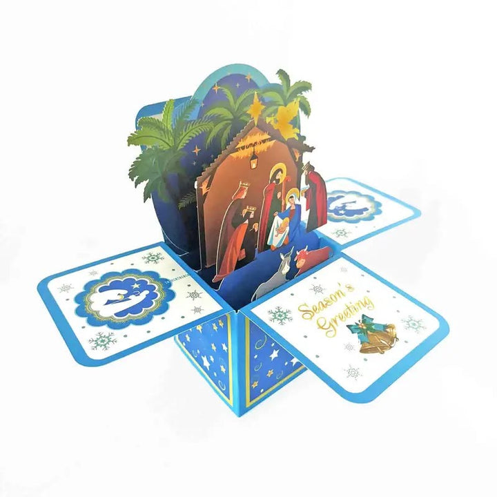 Jesus Born Nativity 3d Paper Blessing Message Greeting Card - Nativity - image 1