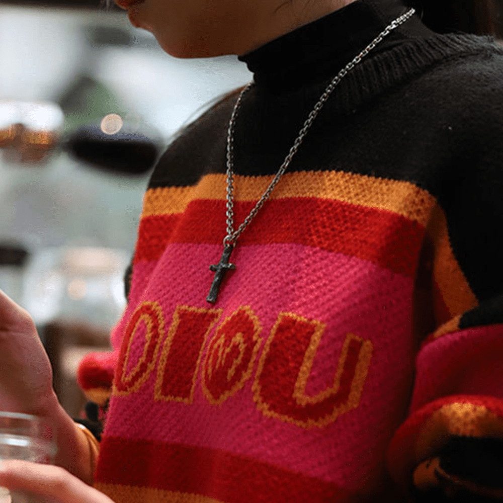 Christianartworkshop Minimalist Style Heavy Metal Cracked Cross Necklace - image 5