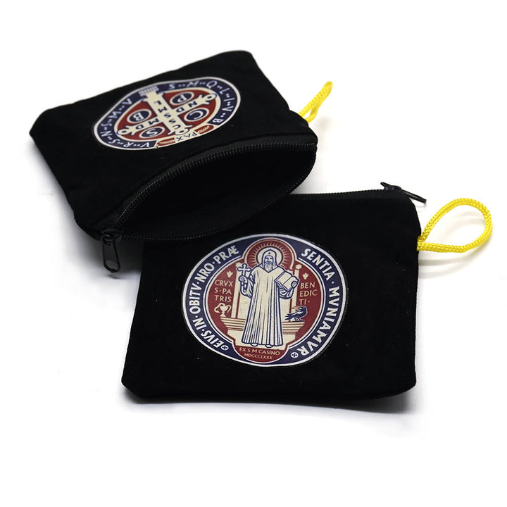 Christianartworkshop Modern Style St. Benedict Practical Velvet Religion Jewelry Storage Bag - image 2